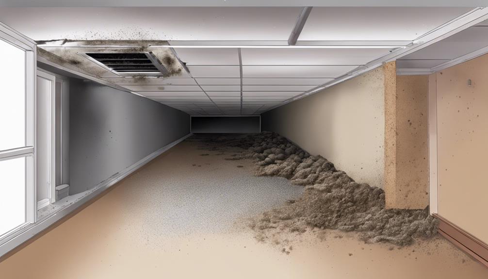 airducts showing dust buildup